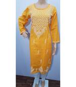 Handmade Lucknowi Chikan Jaal Cotton Kurti