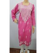 Handmade Lucknowi Chikan Jaal Cotton Kurti