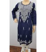 Handmade Lucknowi Chikan Jaal Cotton Kurti