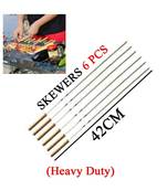 Stainless Steel Barbeque Skewers ,Metal Grilling Skewers Wooden Handle 14 Inches (10), Silver