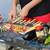 Stainless Steel Barbeque Skewers ,Metal Grilling Skewers Wooden Handle 14 Inches (10), Silver