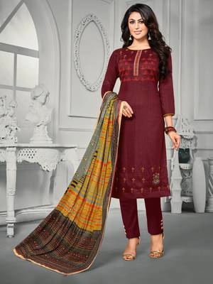 Maroon embroidered cotton salwar 1