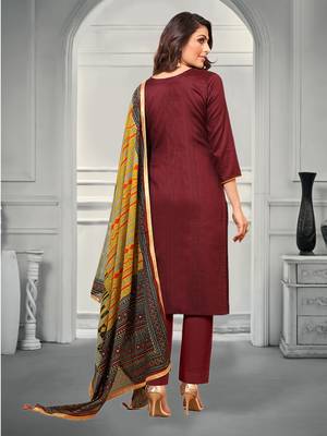 Maroon embroidered cotton salwar 2