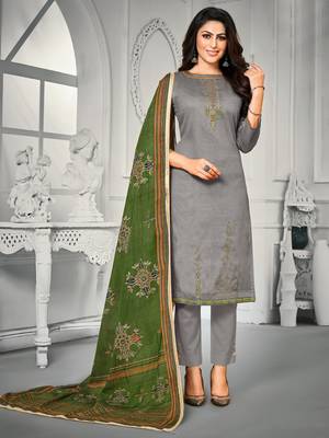 Grey embroidered cotton salwar 1