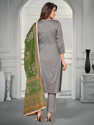 Grey embroidered cotton salwar 2