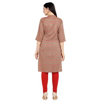 Brown printed viscose kurtas-and-kurtis 3