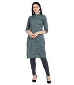 Grey printed viscose kurtas-and-kurtis