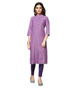 Pink printed cotton kurtas-and-kurtis