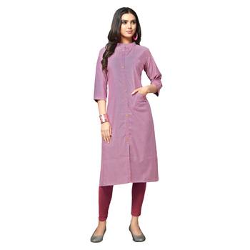 Pink printed cotton kurtas-and-kurtis 1