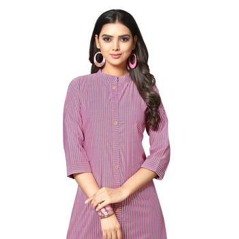 Pink printed cotton kurtas-and-kurtis 5