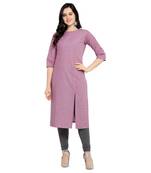 Pink printed cotton kurtas-and-kurtis