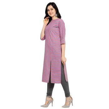 Pink printed cotton kurtas-and-kurtis 2
