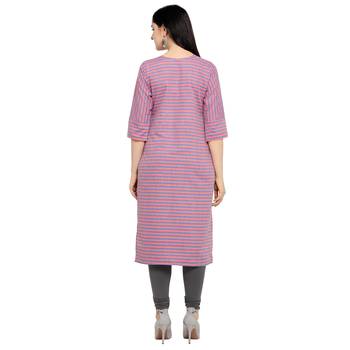 Pink printed cotton kurtas-and-kurtis 3