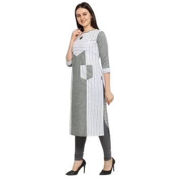 Grey printed cotton kurtas-and-kurtis 2