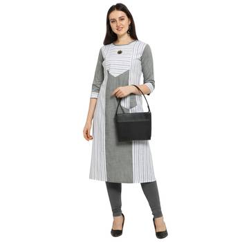 Grey printed cotton kurtas-and-kurtis 4