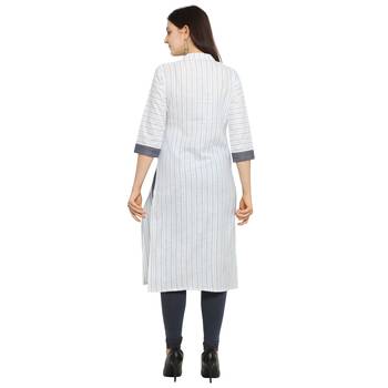 Off white printed cotton kurtas-and-kurtis 3