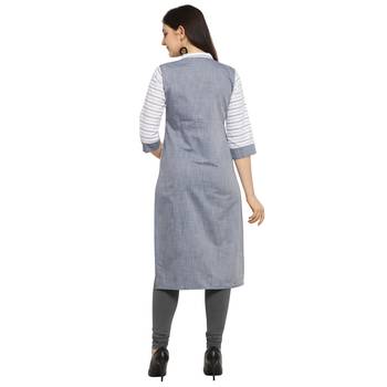 Off white printed cotton kurtas-and-kurtis 4