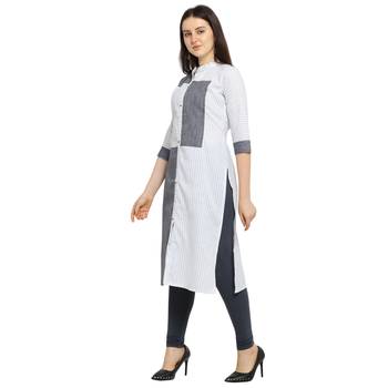Off white printed cotton kurtas-and-kurtis 2
