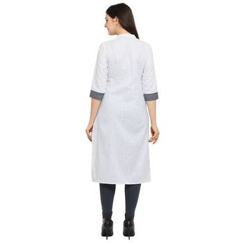 Off white printed cotton kurtas-and-kurtis 3