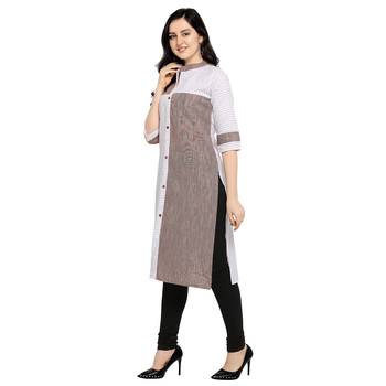 Brown printed cotton kurtas-and-kurtis 2