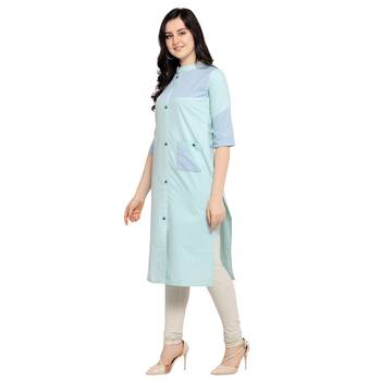 Blue printed rayon kurtas-and-kurtis 2