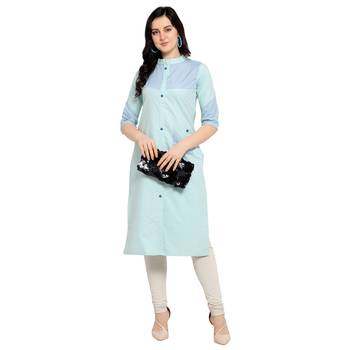 Blue printed rayon kurtas-and-kurtis 4