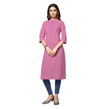 Pink printed cotton kurtas-and-kurtis 1
