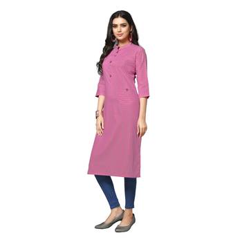 Pink printed cotton kurtas-and-kurtis 4