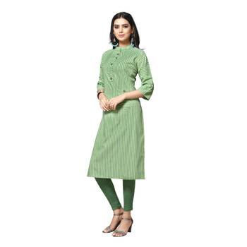 Green printed cotton kurtas-and-kurtis 4