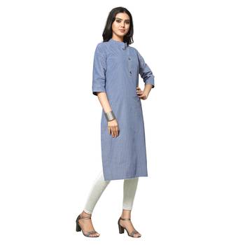 Blue printed cotton kurtas-and-kurtis 2