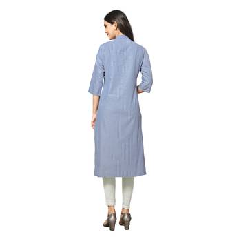 Blue printed cotton kurtas-and-kurtis 3