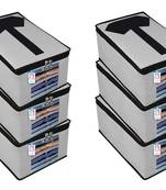 Atorakushon   Non Woven Fabric Mens Shirt Cover Saree Cover Jeans Trousers Clothes Organizer For Wardrobe Pack Of 6 Grey