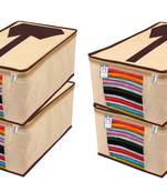 Atorakushon® Non Woven Fabric Mens Shirt Cover Saree Cover Jeans Trousers Clothes Organizer For Wardrobe Pack Of 4 Brown