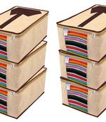 Atorakushon® Non Woven Fabric Mens Shirt Cover Saree Cover Jeans Trousers Clothes Organizer For Wardrobe Pack Of 6 Brown