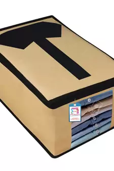 Atorakushon® Non Woven Fabric Mens Shirt Cover Saree Cover Jeans Trousers Clothes Organizer For Wardrobe Pack Of 6 Brown
