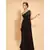 black embroidered crepe party wear gown