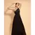 black embroidered crepe party wear gown