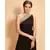 black embroidered crepe party wear gown