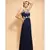 blue embroidered georgette long gown