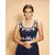 blue embroidered georgette long gown