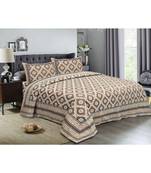 multicolour printed cotton jaipuri double king size bed sheet with pillow cover