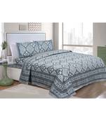 multicolour printed cotton jaipuri double king size bed sheet with pillow cover