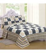 multicolour printed cotton jaipuri double king size bed sheet with pillow cover