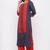 Women's Cotton Gold Printed Straight Navy Blue Kurta Palazzo Set