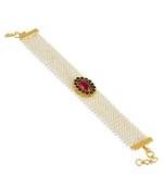 multicolor ahemdabadi  kundan cute bracelet with pearl belt