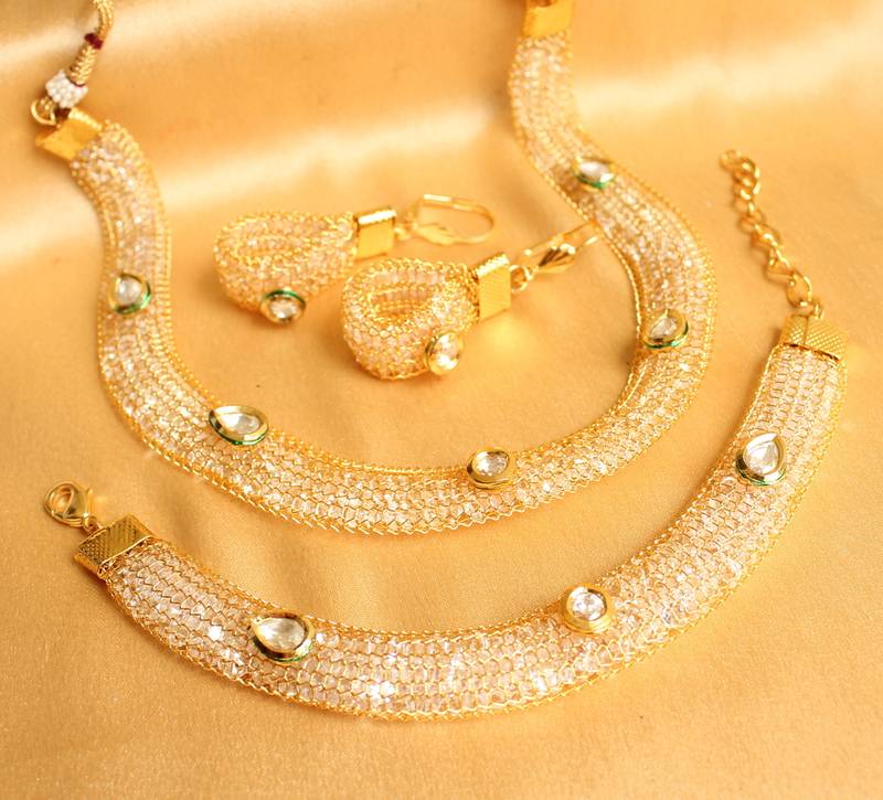 Beautiful Cz Ruby Emerald 3 Piece Combo Set