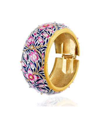 beautiful handpainted designer flower design openable bangle 1
