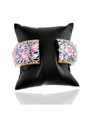 beautiful handpainted designer flower design openable bangle 2