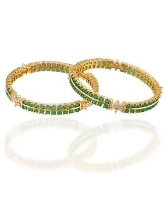 green emerald diamond samrt look bangle 1