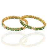 green emerald diamond samrt look bangle